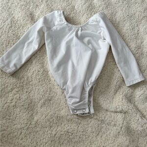 White Long Sleeve Kids One Piece